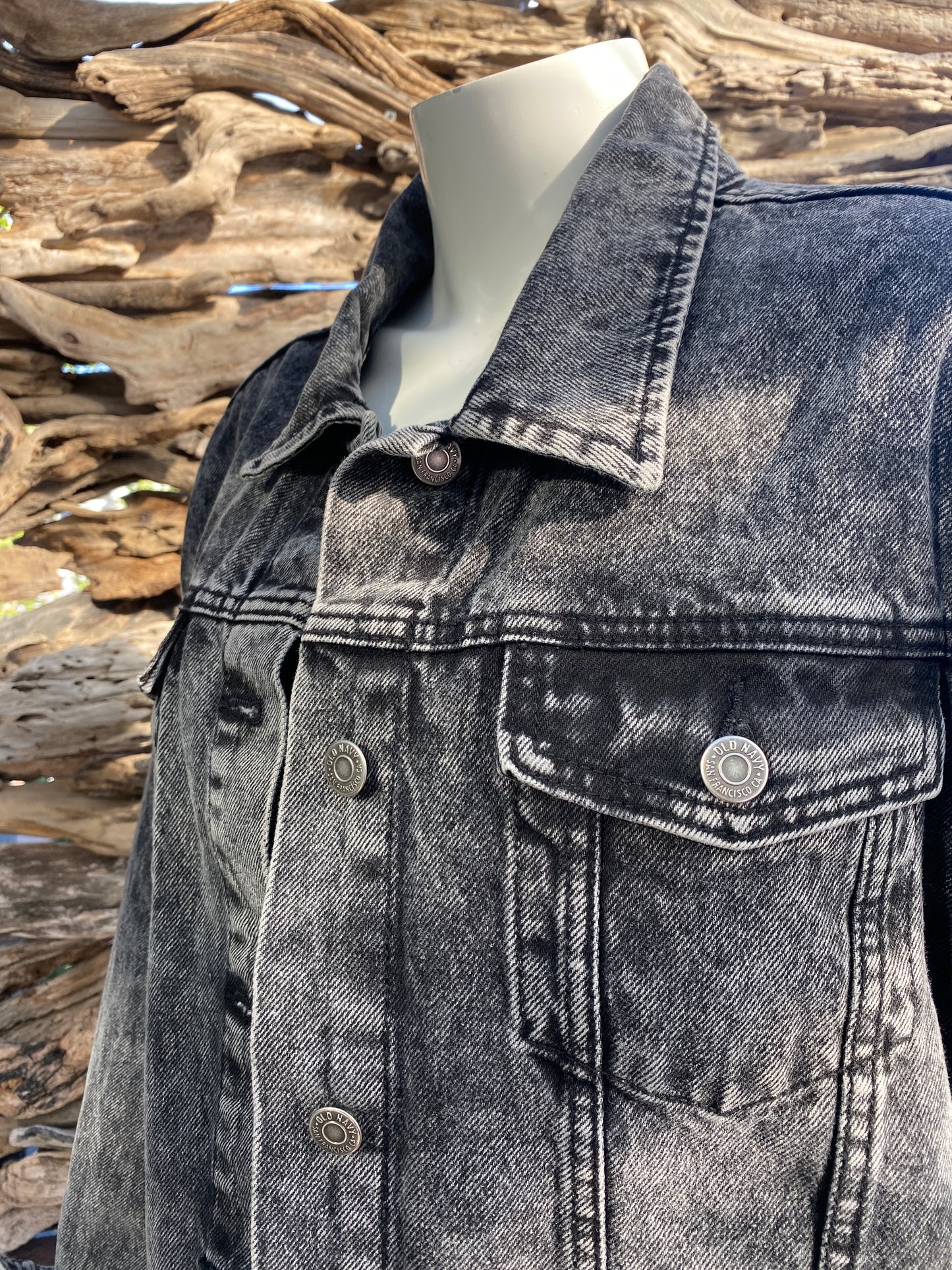 Denim Jacket Black Faded