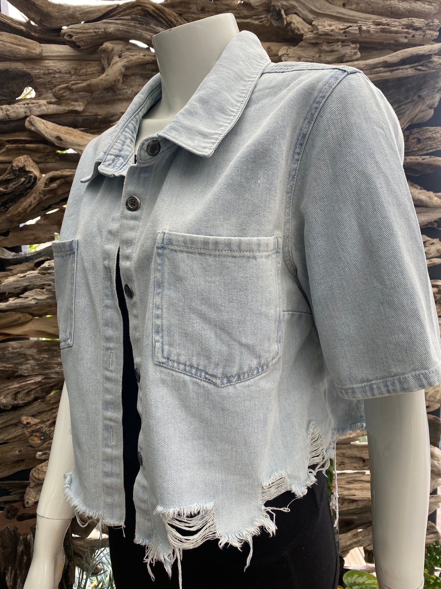 Denim Shirt Light Cropped