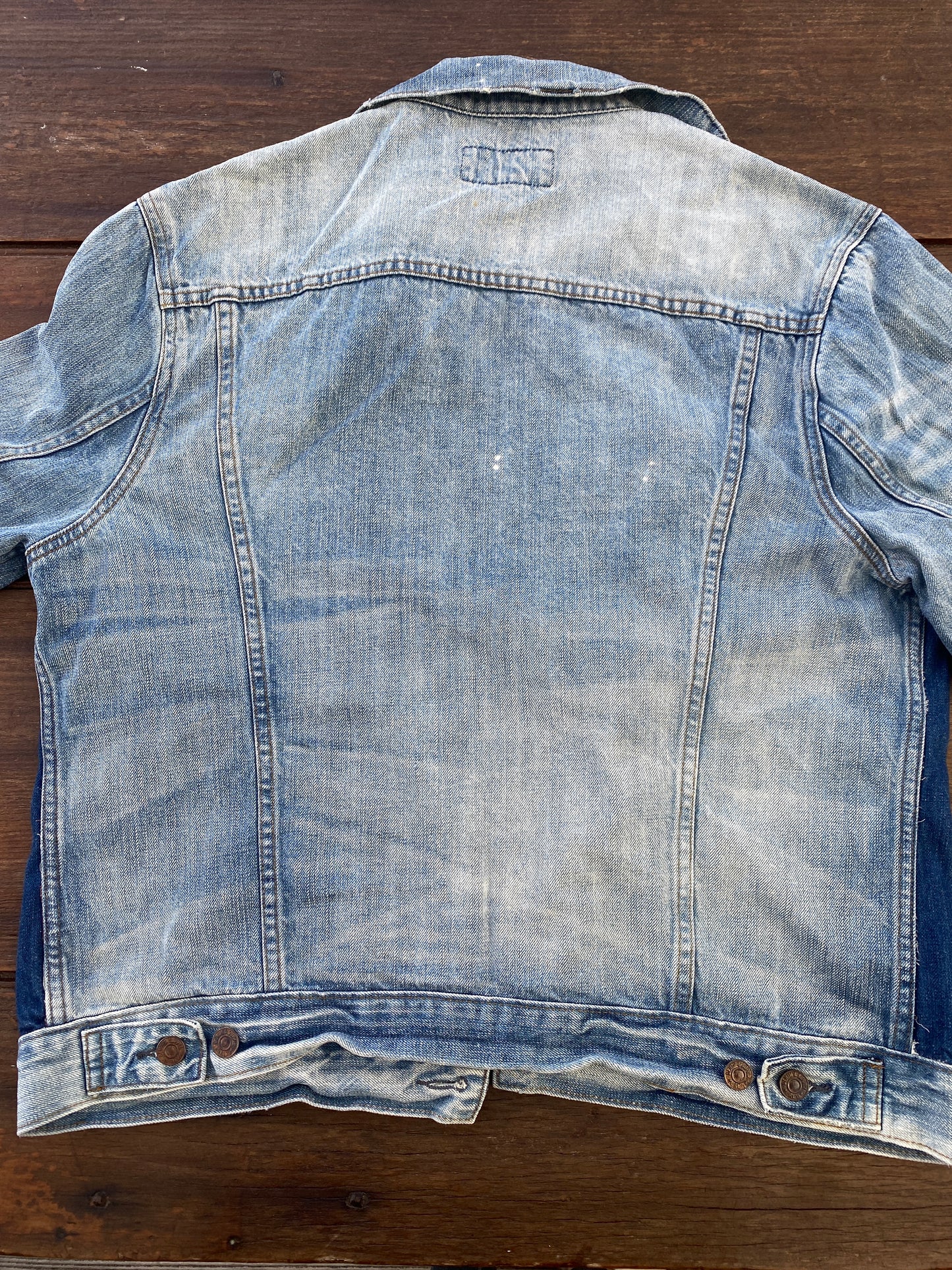 Denim Jacket Dark/Light Distressed Detail