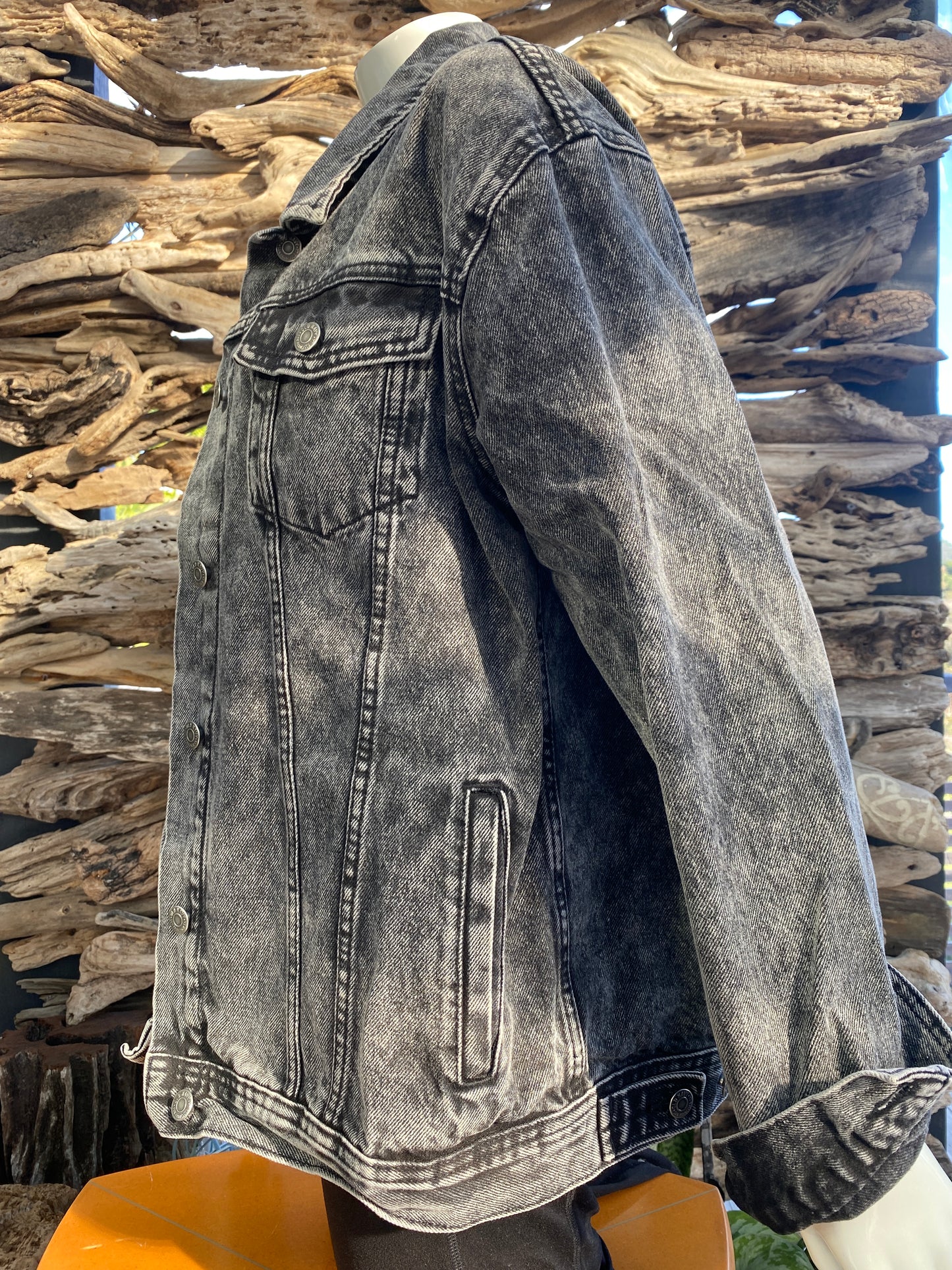 Denim Jacket Black Faded