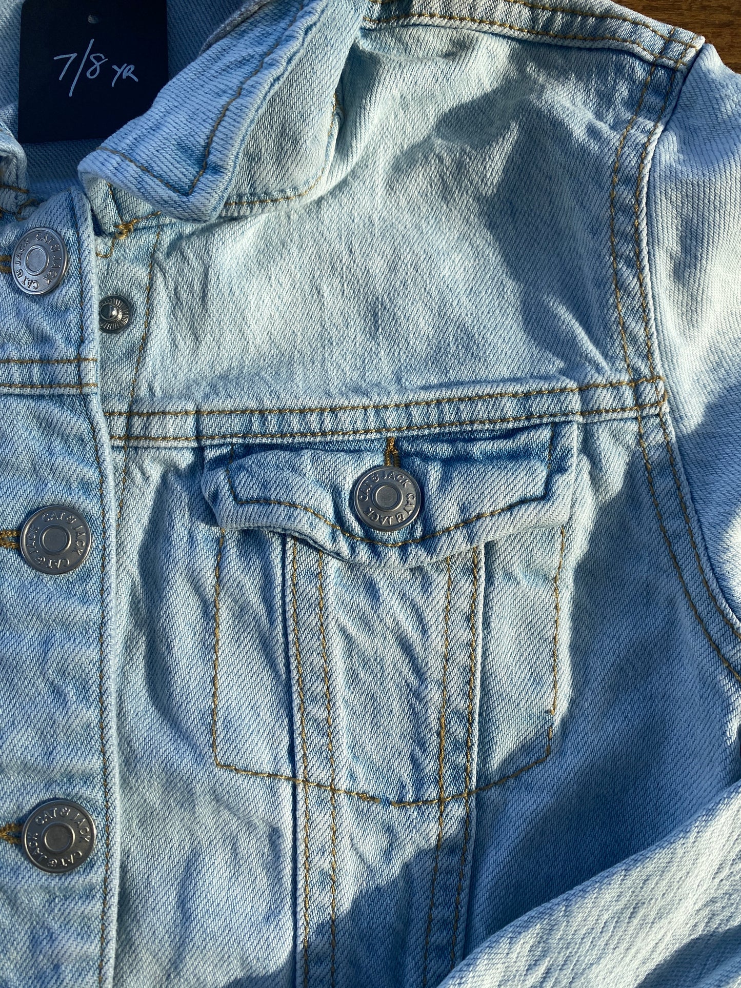 Kids Denim Jacket Light Faded with Hoodie